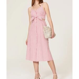 Jason Wu x RTR Women's Stripe Tie Front Dress Size 8 Red White Stripe